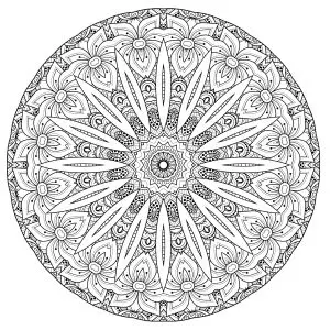 Complex Mandala with flowers