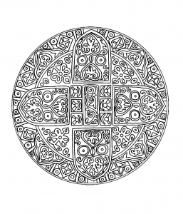 Coloring free mandala difficult for adult to print : 1