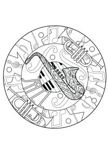 Printable Piano complex coloring sheets for adults