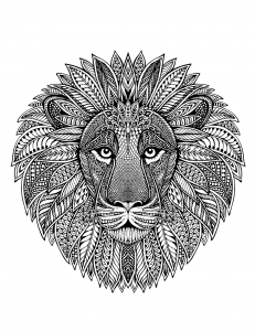 coloring-lion-head-as-mandala
