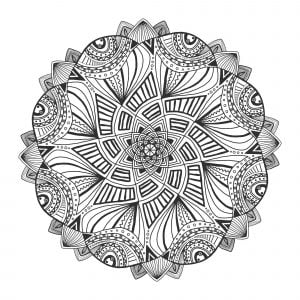 Ornamental floral mandala (Coloring Page)