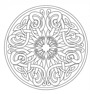 A mandala made of an arabesque, giving a nice sense of movement and of harmony