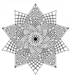 Geometric star in concentric patterns