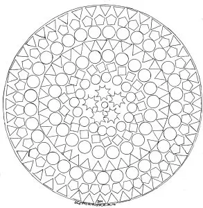 Concentric geometric shapes mandala