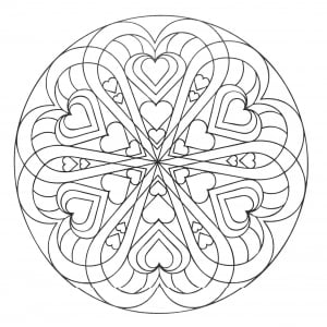 Mandala full of hearts (Coloring Page)