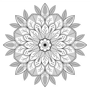 Simple floral mandala (Coloring Page)