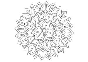 Mandala with large petals (Coloring Page)