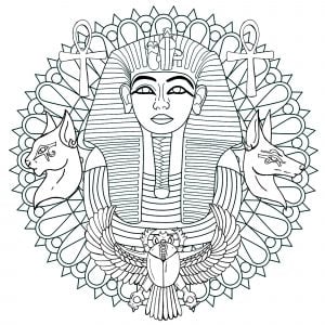 Tutankhamun Mandala (Coloring Page)