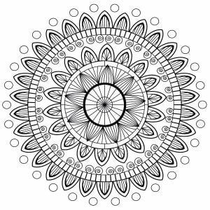 Mandala with petals (Coloring Page)