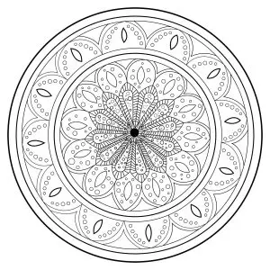 Rosace mandala in concentric circles