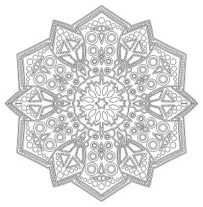 Star shaped floral mandala with pearls