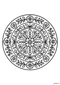 Symmetrical Circular Floral Mosaic