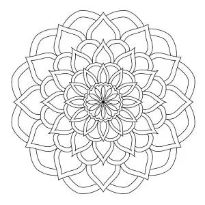 Simple abstract mandala with fine lines