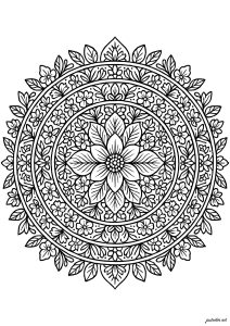 Detailed floral mandala burst