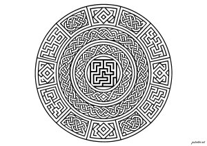 Complex interweaving of Celtic motifs (Mandalas Coloring Page)