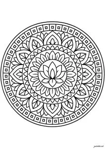 Zen Mandalas with pretty Lotus flower
