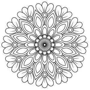 Simple plant mandala with leaves