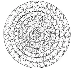 Floral geometry of a mandala with oval petals
