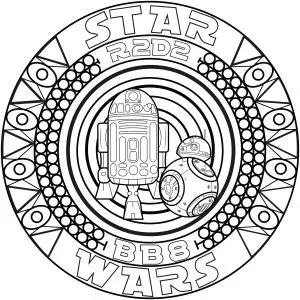 A Star Wars inspired Mandala with BB8 and R2D2