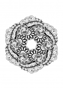 無料でマンダラの子ども向けぬりえイラスト