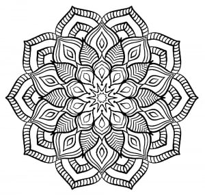Big flower forming a Mandala (Coloring Page)