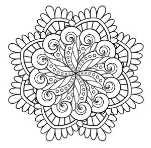 Rosace with floral scrolls