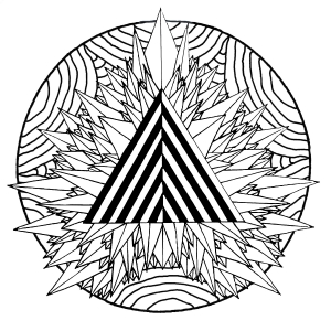 Coloring page mandala mystical triangle