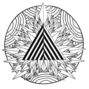 Mystical triangle in a Mandala (Coloring Page)