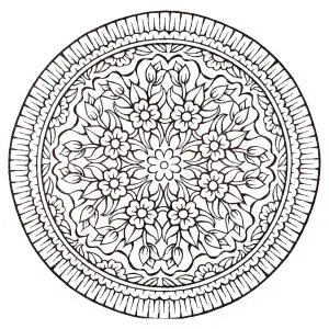A Mandala very "Vintage style", with a lot of flowers
