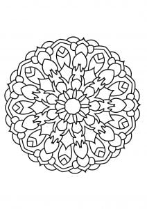 Mandala with thick strokes (Coloring Page)