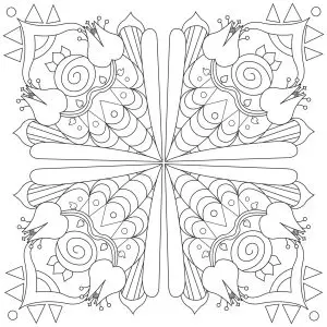 Squared flowered Mandala