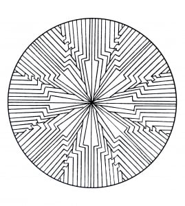 Geometric and strange mandala (Coloring Page)