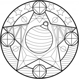 Chrstmas Mandala with Christmas' balls (Coloring Page)
