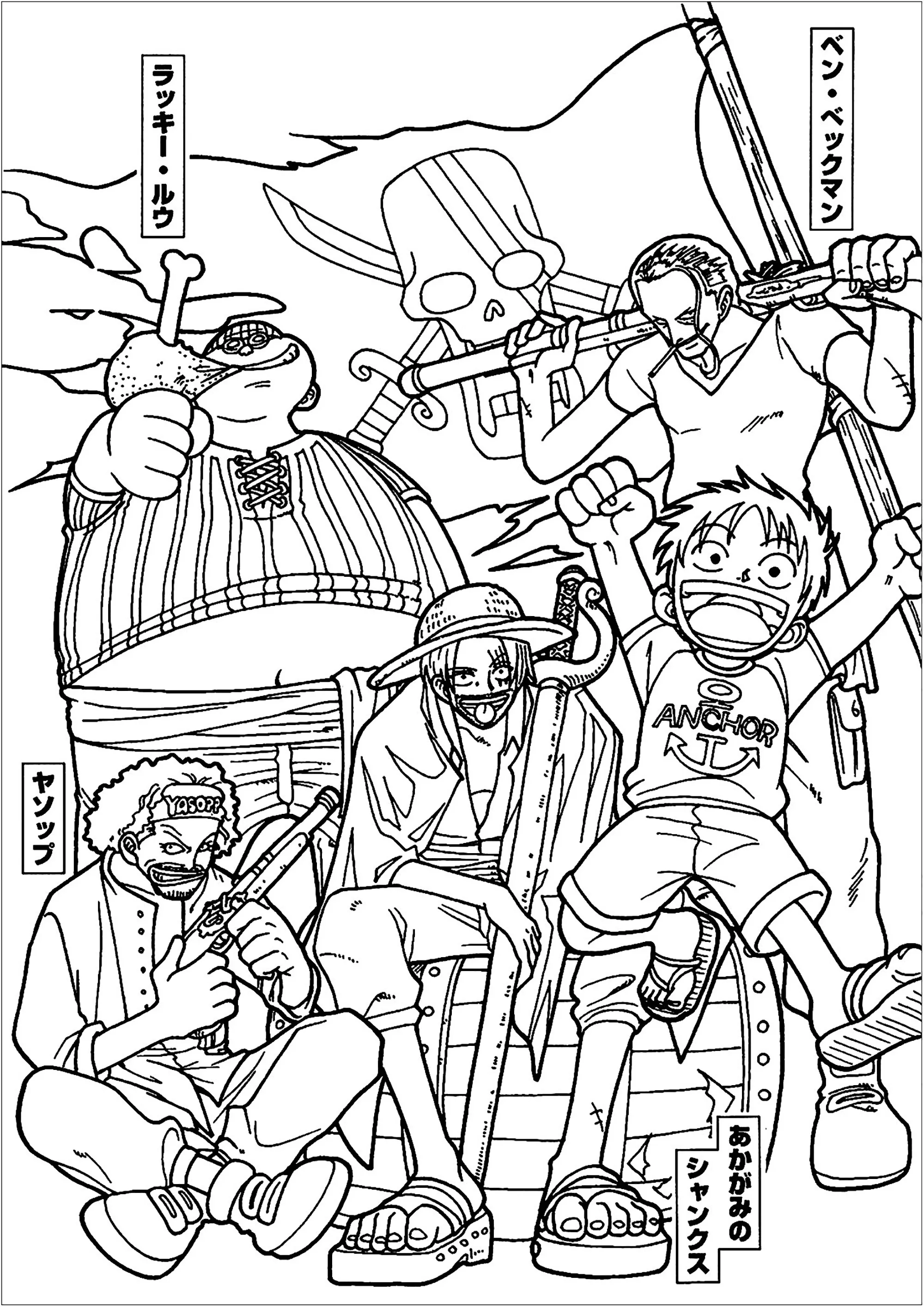 Coloring with One piece characters (Manga / Anime)