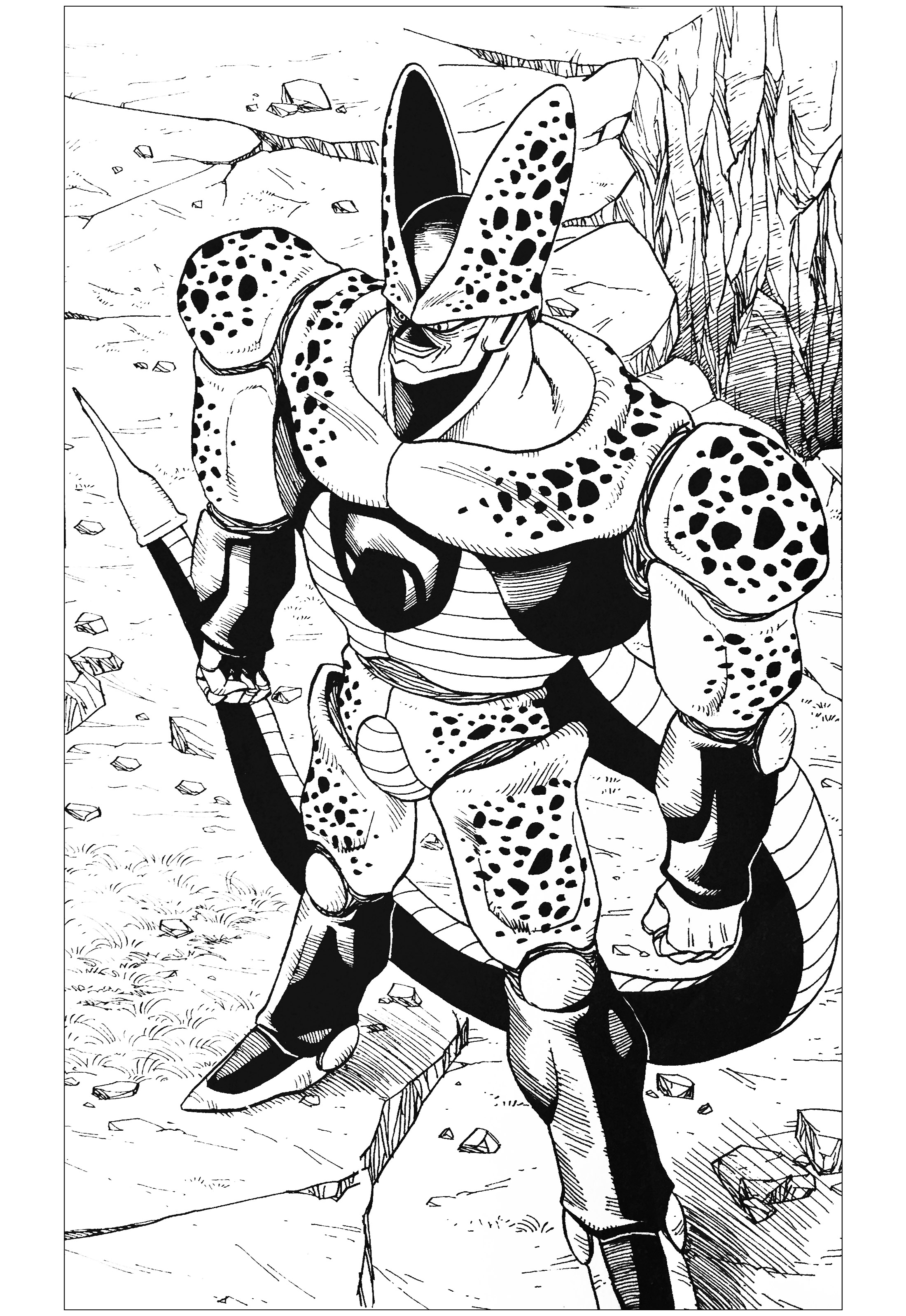 Inspired by dragon ball Z cell character - Manga / Anime Adult Coloring  Pages