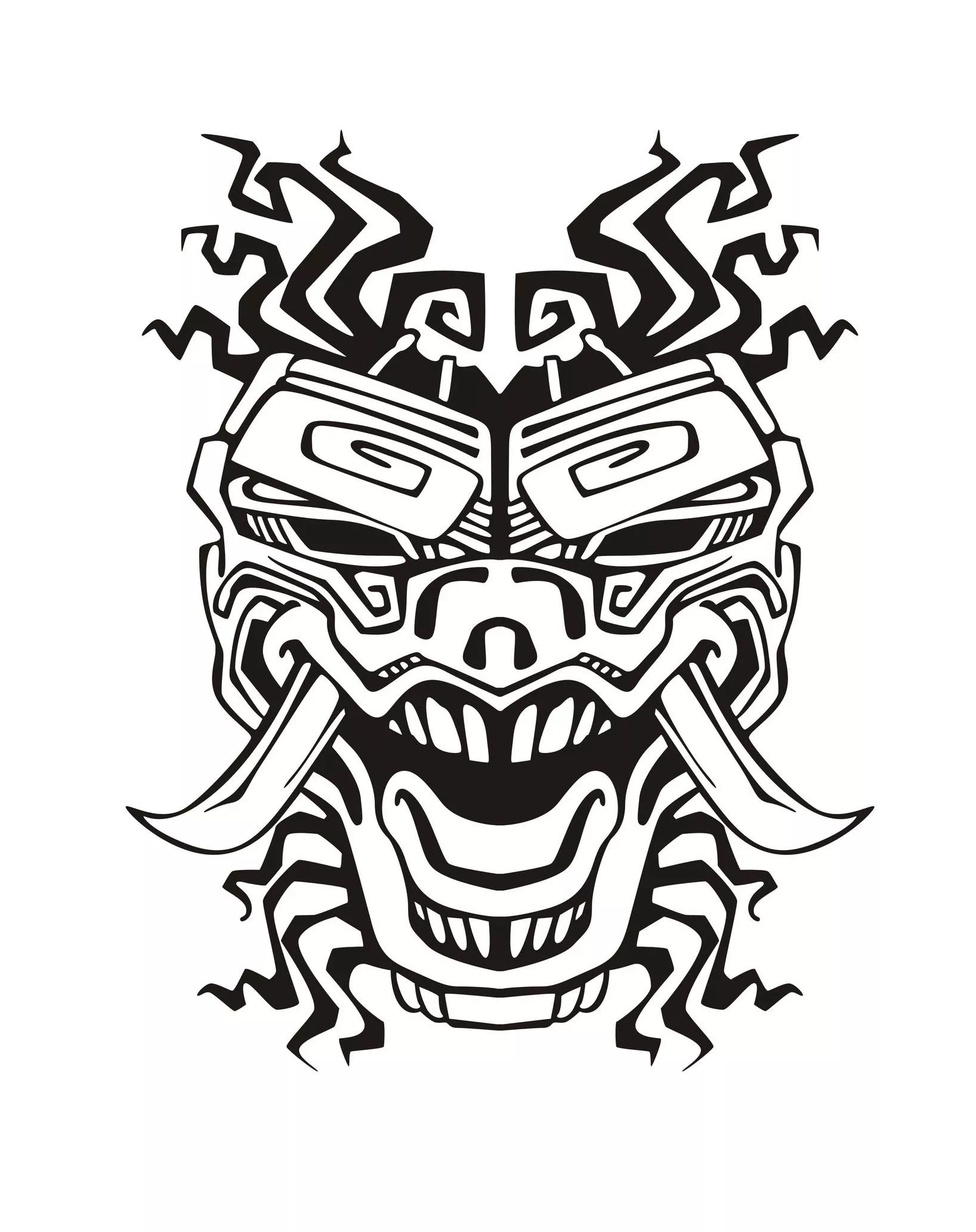 Mask inspiration inca mayan aztec - 2 (Printable Mayan & Inca Coloring Page for adults)