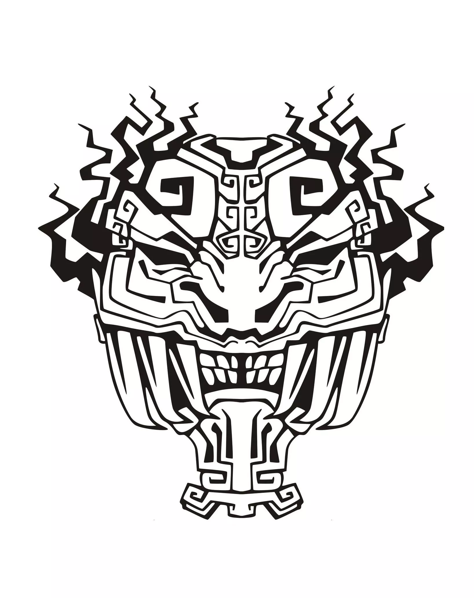 Mask inspiration inca mayan aztec - 4 (Printable Mayan & Inca Coloring Page for adults)