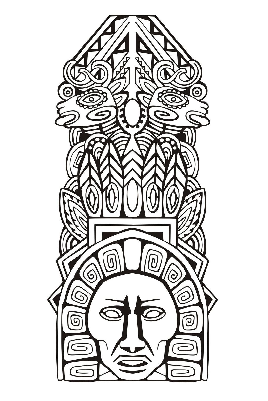 Totem inspired by Aztecs, Artist : Rocich   Source : 123rf