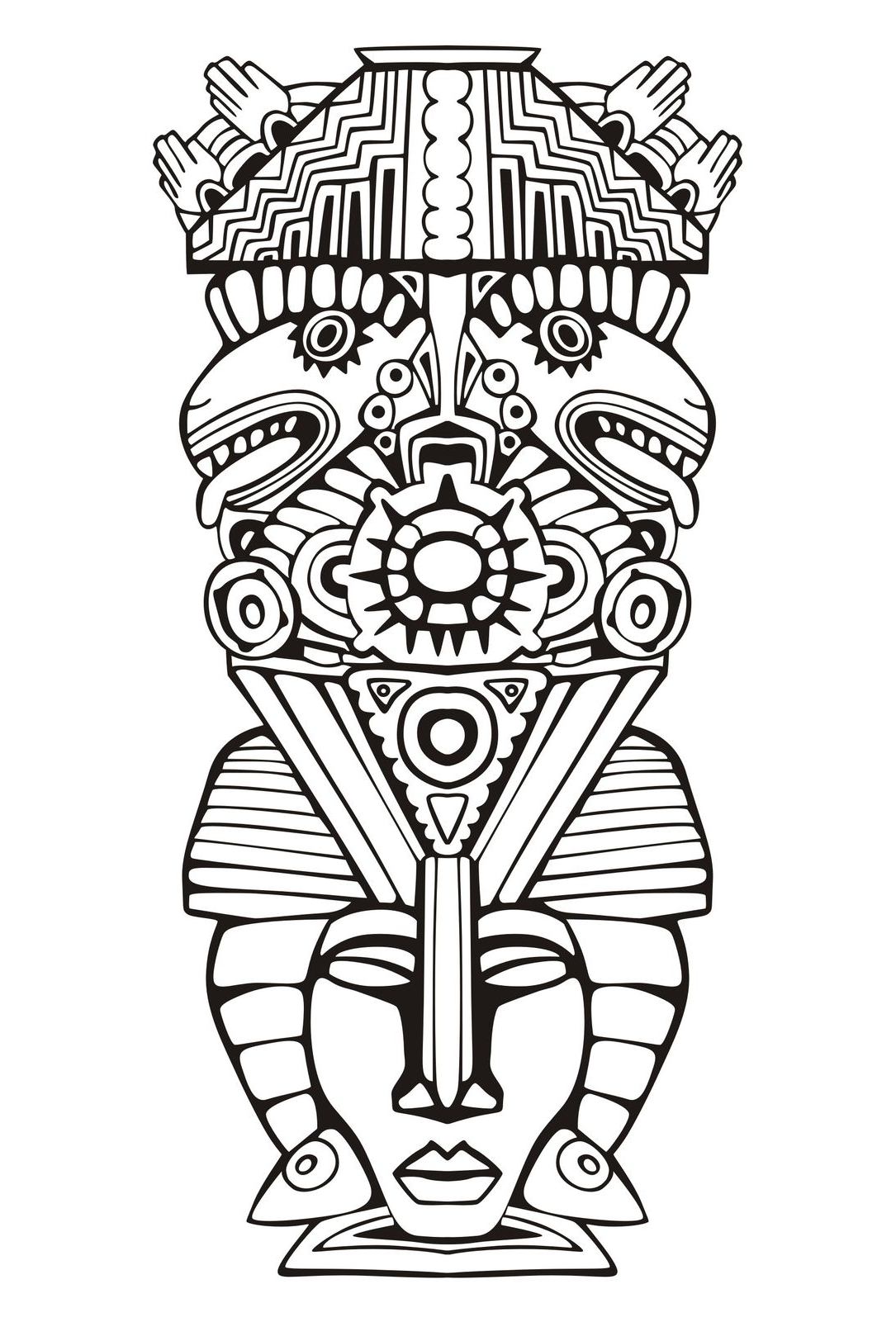 Totem inspired by Aztecs, Artist : Rocich   Source : 123rf