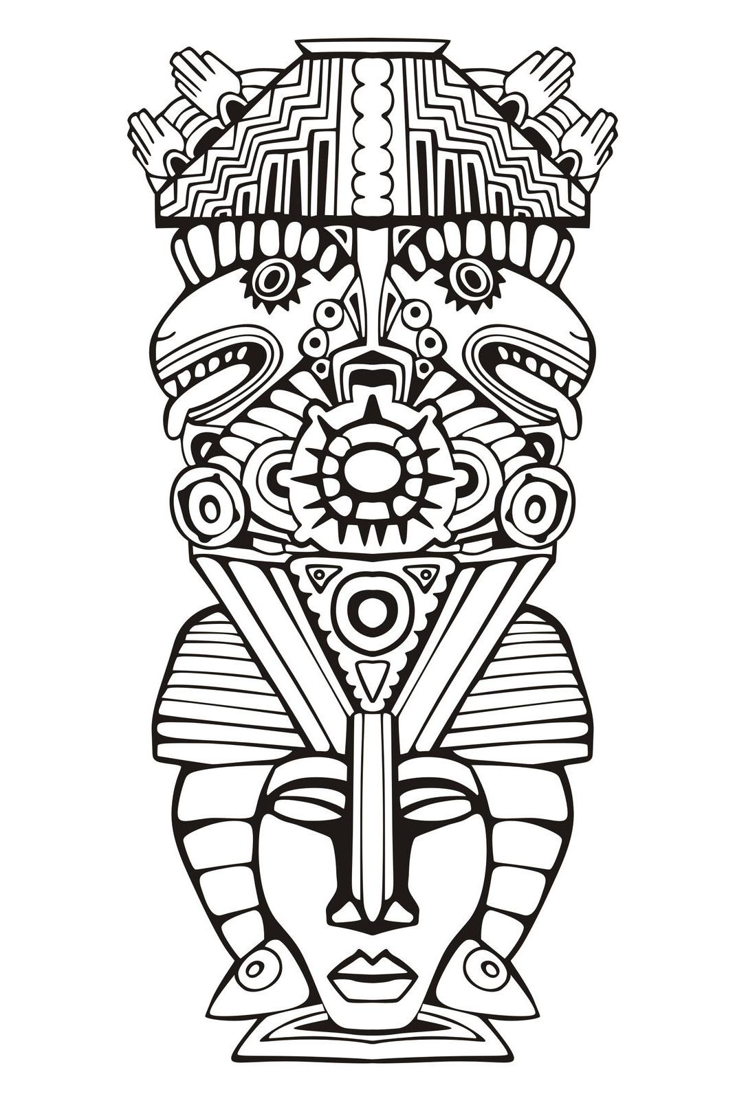 Totem inspired by Aztecs, Artist : Rocich   Source : 123rf