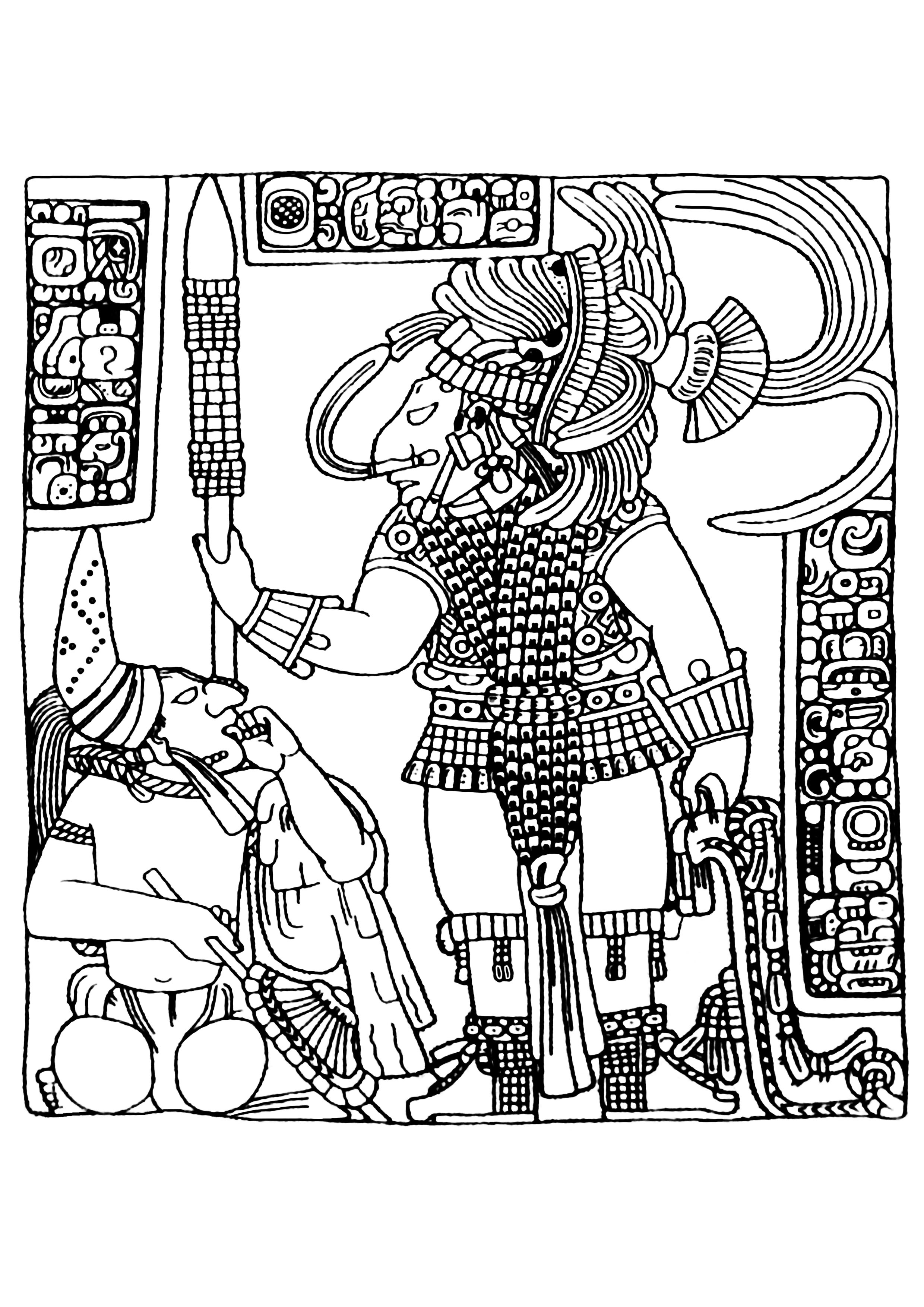 Maya art british museum 3  Mayans  Incas Adult Coloring Pages