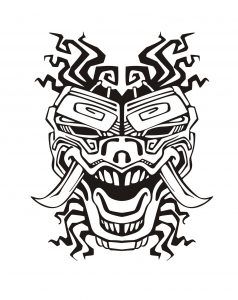 Coloring adult mask inspiration inca mayan aztec 2