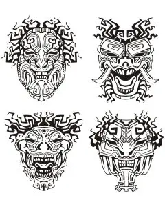 Mask inspiration inca mayan aztec