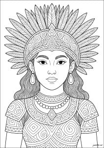 Young girl in maya/aztec inspired style