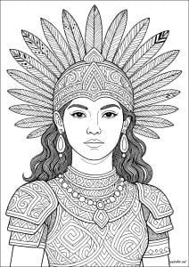 Majestic queen with golden feathers