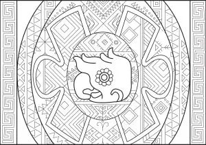 Mayan bird and Aztec patterns
