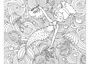 Coloring page sleeping mermaid lexver