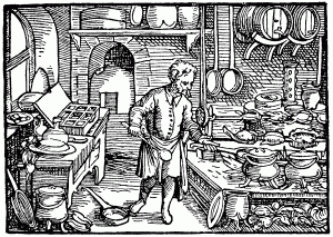 Printable Middle age Coloring Page for adults : Medieval-cuisinier
