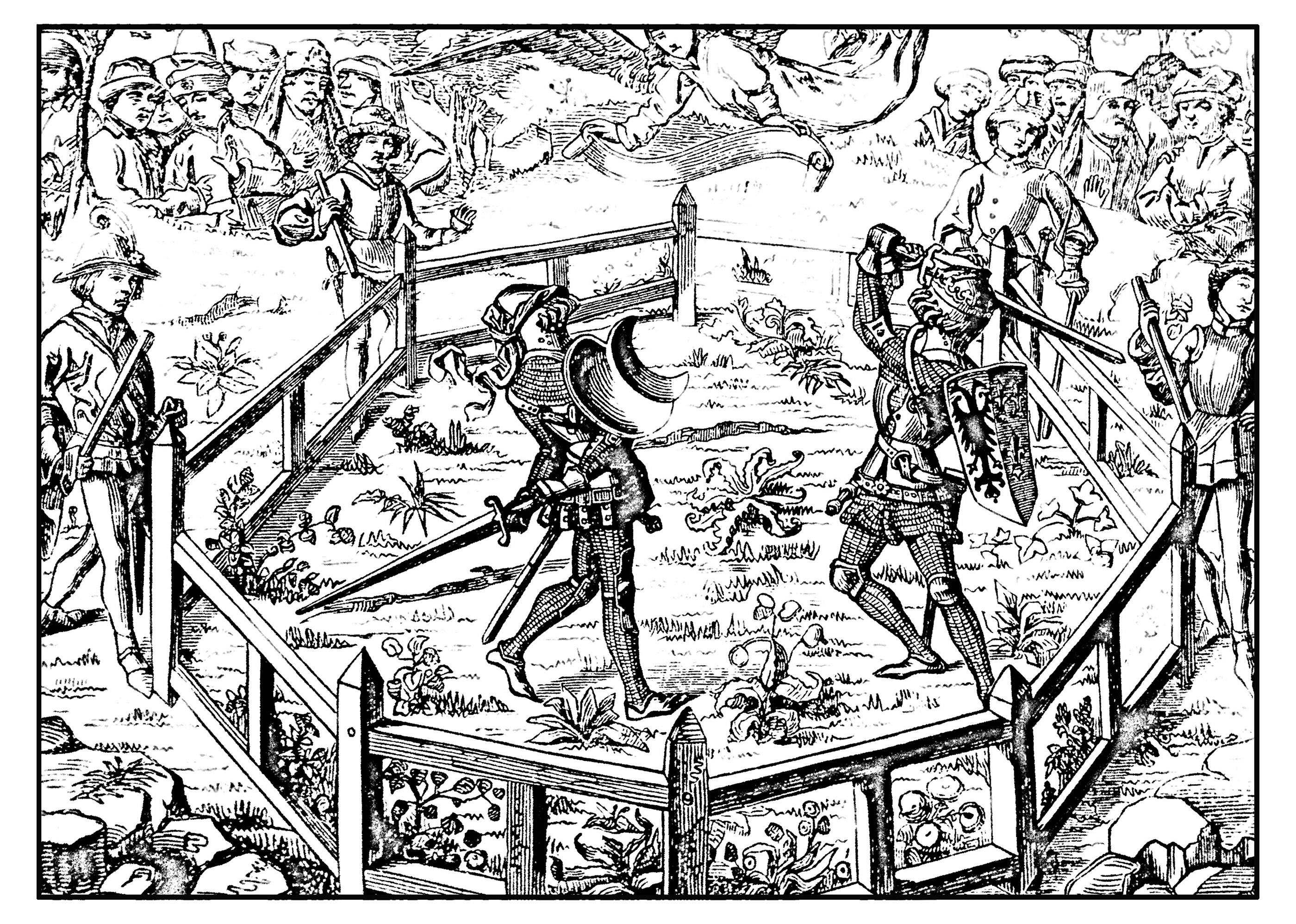 Knights tournament in the Middle age