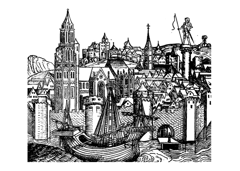 Paris (France) in the Middle Ages in an original representation not seeking realism at all costs